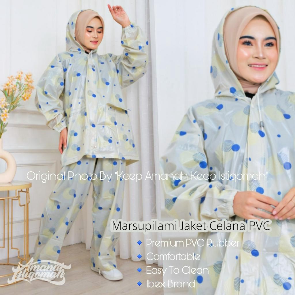 Marsupilami Jaket Celana Mantol Jas Hujan PVC