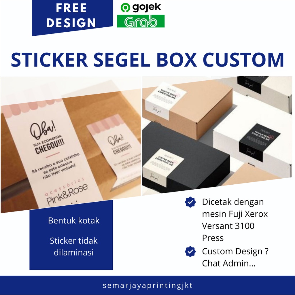 Cetak Stiker Segel Kotak Box Custom Sticker Kotak Segel Makanan & Kemasan