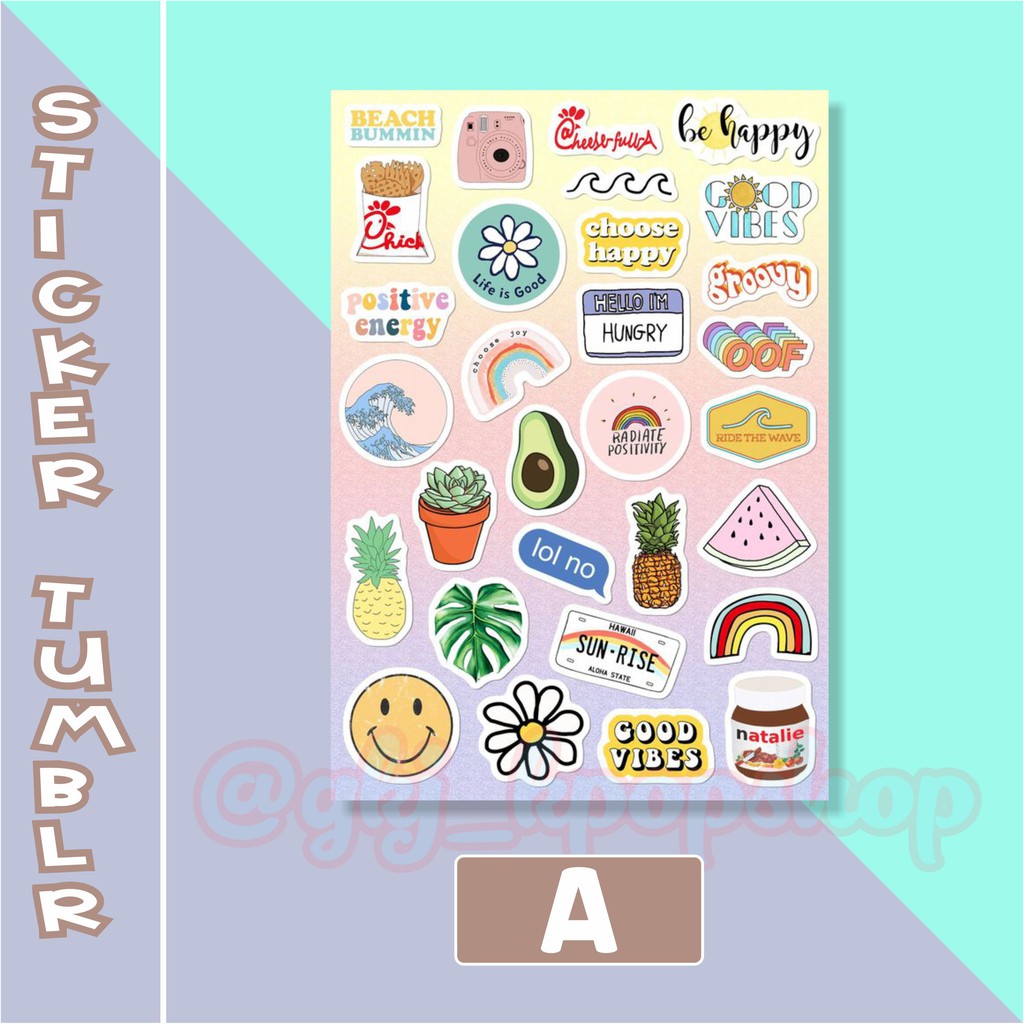 (PART 1) STICKER TUMBLR AESTHETIC STIKER LAPTOP STIKER CASE HP MURAH-A