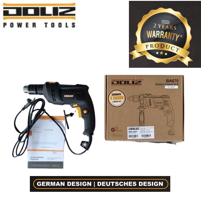 DOLIZ Mesin Bor Tangan Impact Drill 13mm DOLIZ BA670 / BA 670