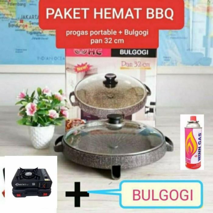 Griller Paket Bbq + Kompor Progas Portable + Bulgogi Pan 32 Cm