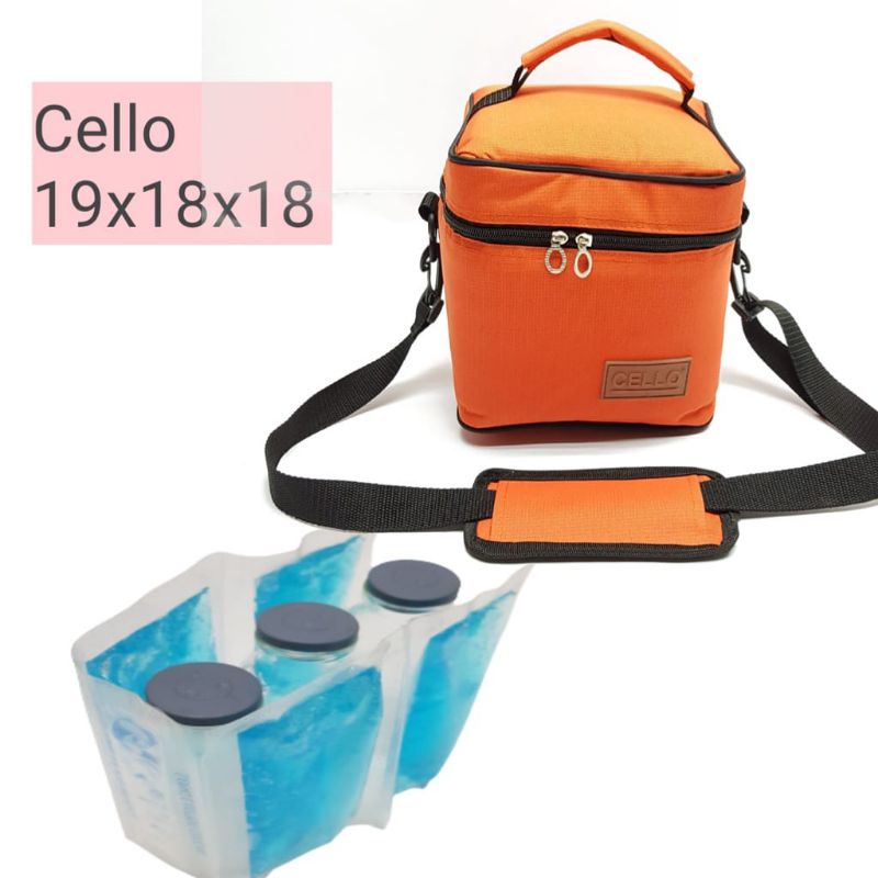 NCL31  &quot;NEW CELLO COOLER BAG +3 BOTOL ASI + LINE  BLUE GEL / TAS PERLENGKAPAN ASI ASIP / TAS BAYI / TAS PENDINGIN&quot; JKT