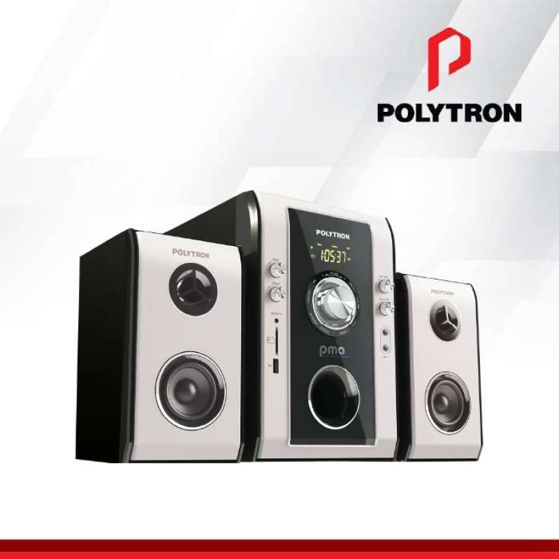 Speaker POLYTRON PMA 9523 Audio ADA RADIO  HITAM PUTIH GOLD