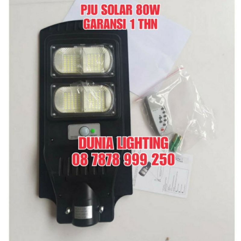 LAMPU JALAJ SOLAR LED 80W PJU LED TENAGA SURYA CELL 80WATT 80 WATT