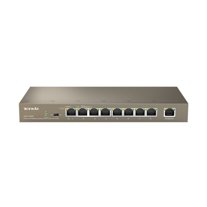 Tenda TEF1109P-8-63W 9-Port 10/100Mbps Switch with 8-Port PoE 1-Port Uplink