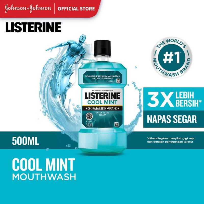 Listerine Cool mint mouthwash 500ml 250ml antiseptic obat kumur antiseptik exp 2024