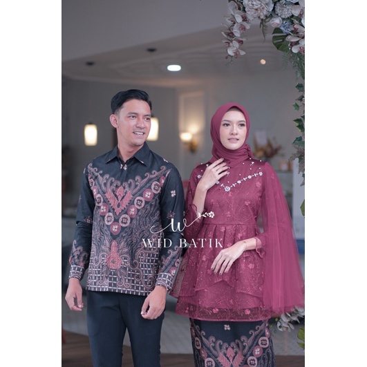 KHANSABATIK TERMURAH! SET COUPLE MECCA MAROON KEBAYA BROKAT VELVET SARIMBIT KEMEJA BATIK PREMIUM BAJU KONDANGAN WISUDA TERBARU 2022 FASHION MUSLIM WANITA DEWASA REMAJA