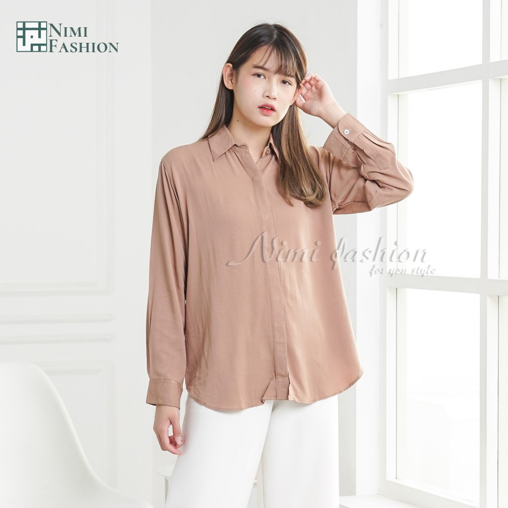 Kemeja Wanita Casual / HnM Basic Shirt / Atasan Kemeja Wanita / Kemeja Polos Wanita Premium