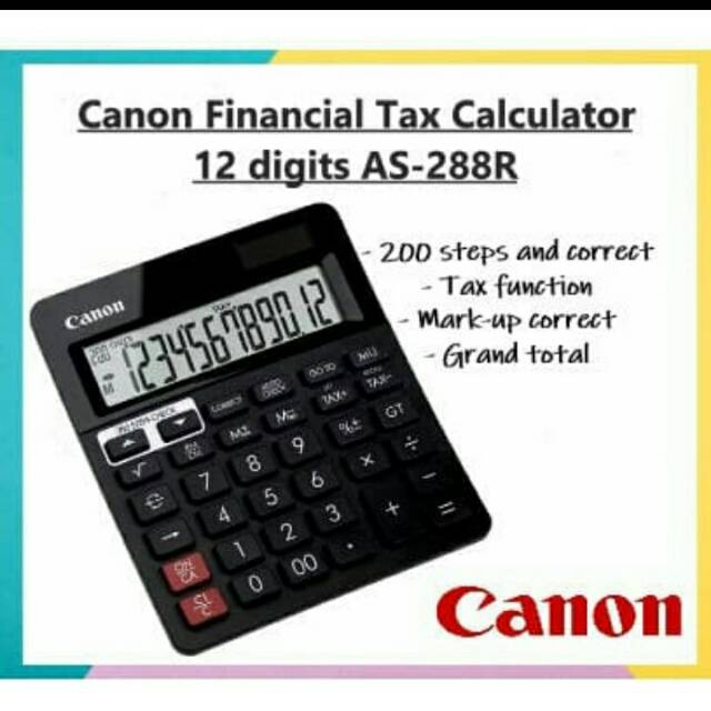 

CANON CALCULATOR CHECK CORRECT 12 DIGIT AS 288R AS288R 288 R GARANSI