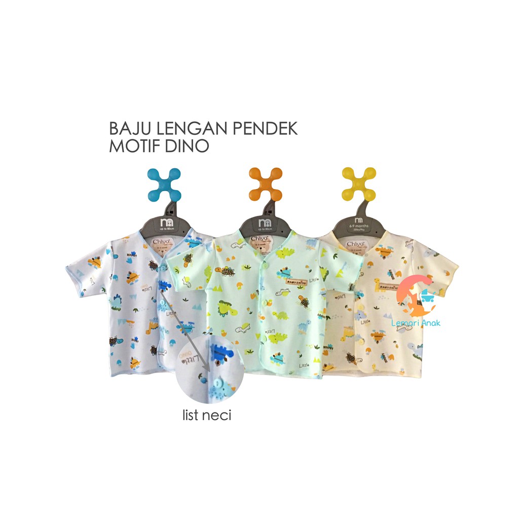 CHIYO Baju  Bayi  Lengan Pendek Motif 0 3 Bulan Shopee  