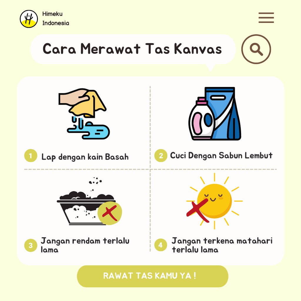 Tips merawat tas kanvas by Himeku