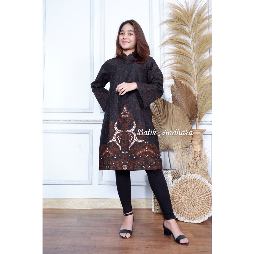 Batik Tunik Atasan Wanita Modern Terbaru / Batik Tunik Modern Wanita Premium Couple Kondangan Terbaru GINANDRA