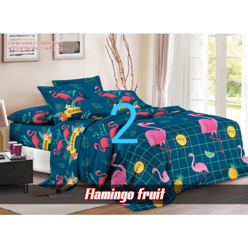 Sprei anti air sprei waterproof produsen sprei-Wp_flamingo fruit