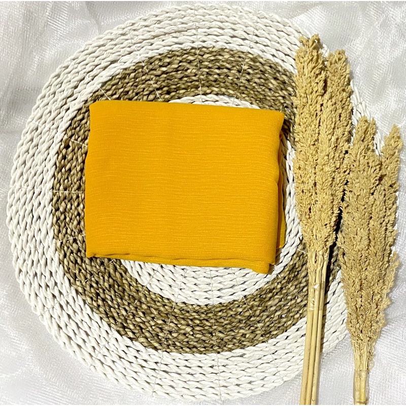 Jilbab segi empat Cornskin Premium Jahit Tepi/ Jilbab Serat Jagung / CORNSKIN-Mustard kubus