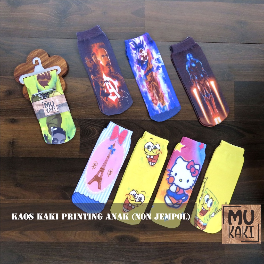 Kaos Kaki Printing Anak Karakter Murah Mukaki L