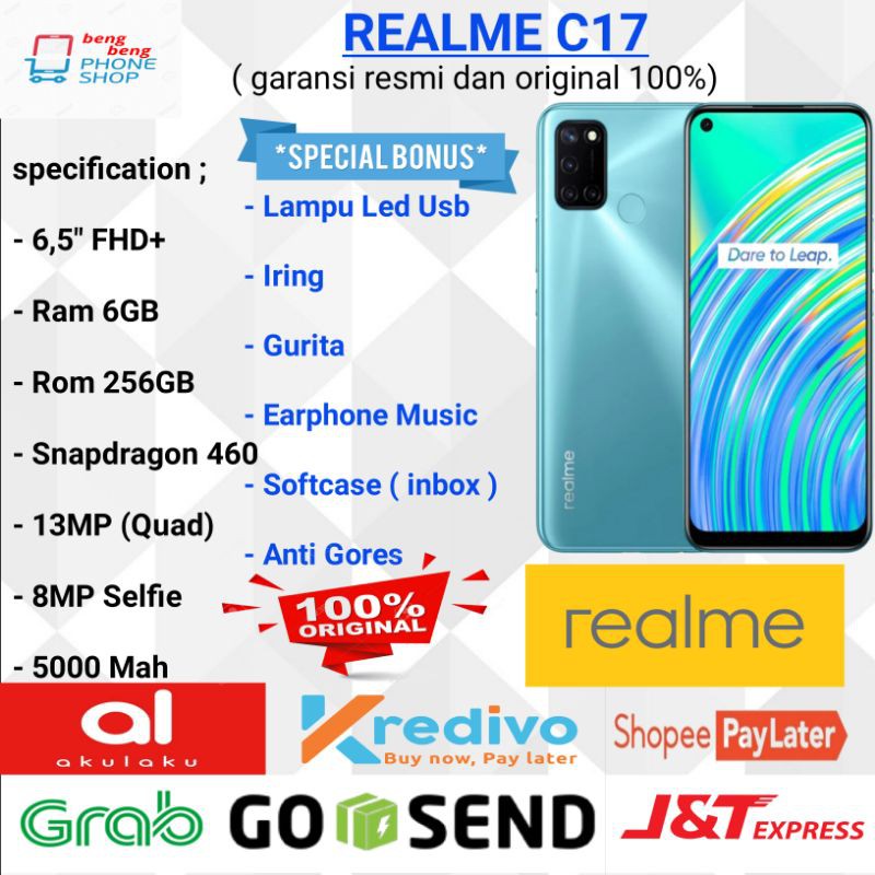 REALME C17 RAM 6GB 256GB GARANSI RESMI - BONUS