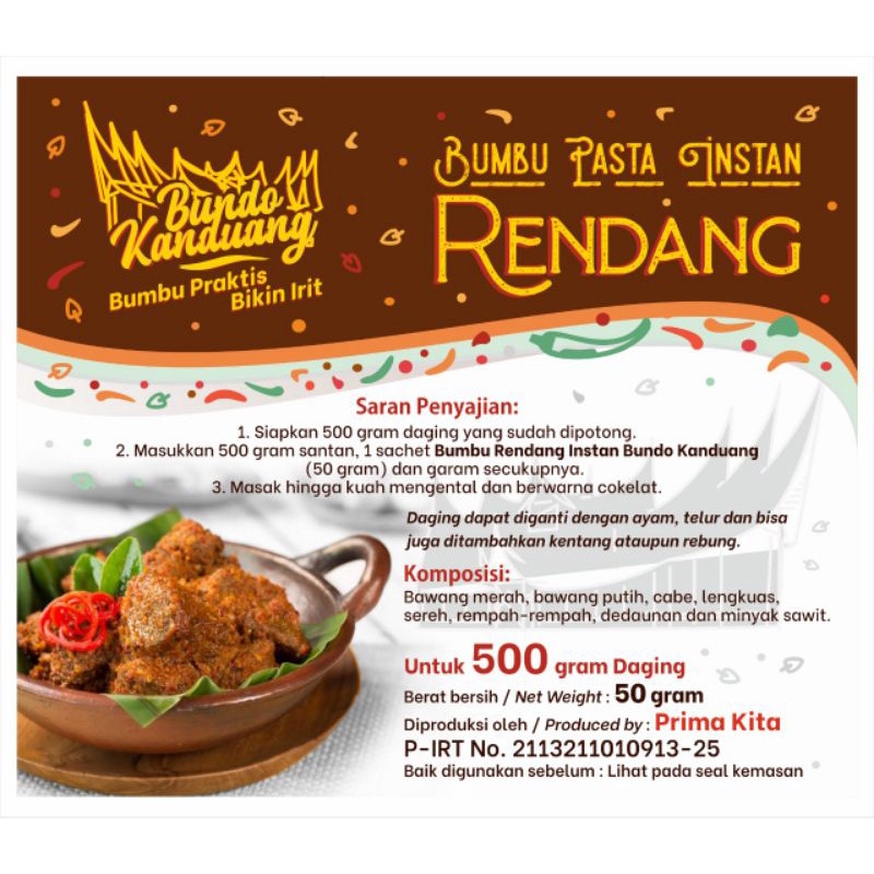 

Bumbu Rendang Bundo Kanduang