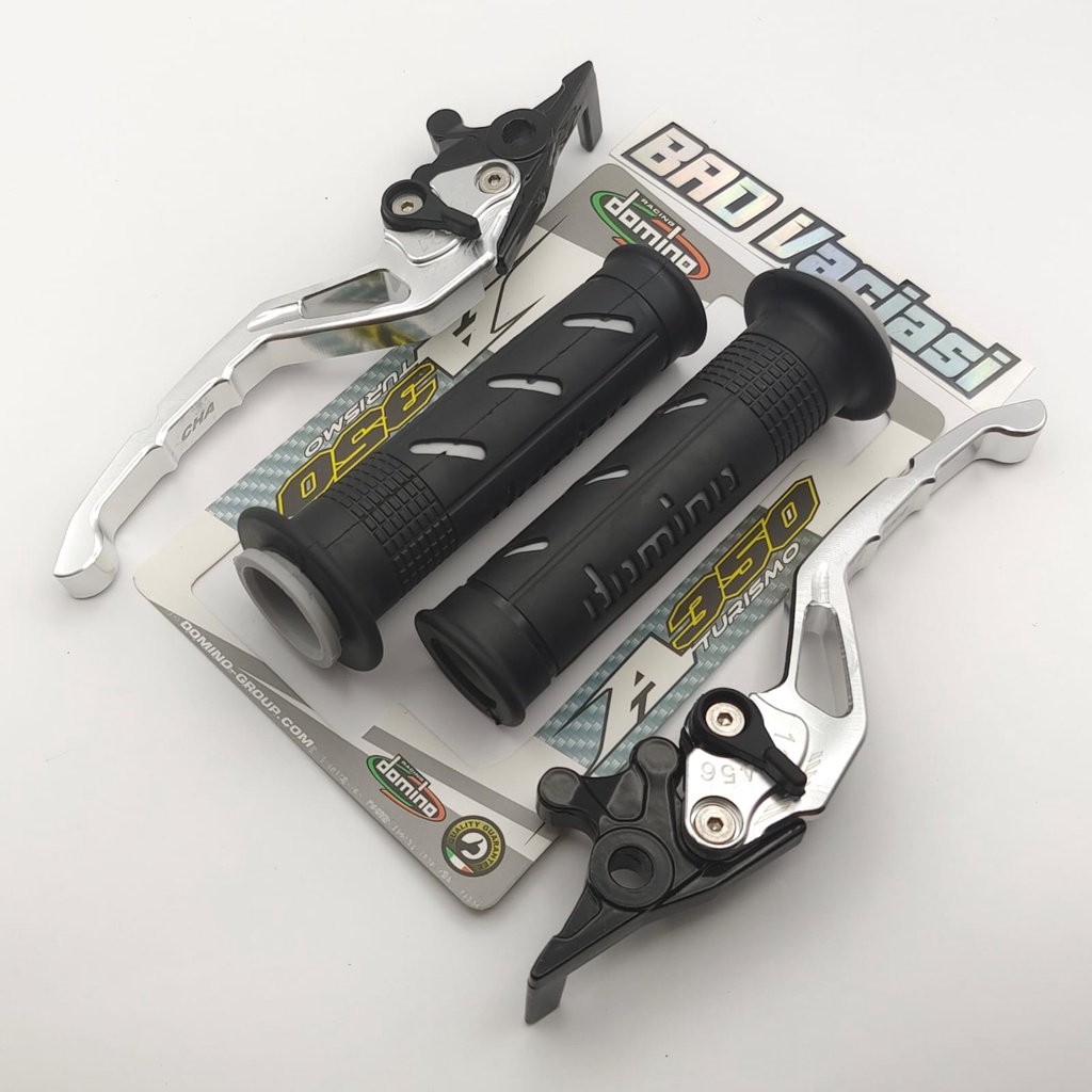 Handle sisik CNC Stelan +  Handgrip Domino Ninja 250 Ninja R Ninja RR CBR 150 CBR CRF 150 KLX D-TRACKER NINJA 250 FI