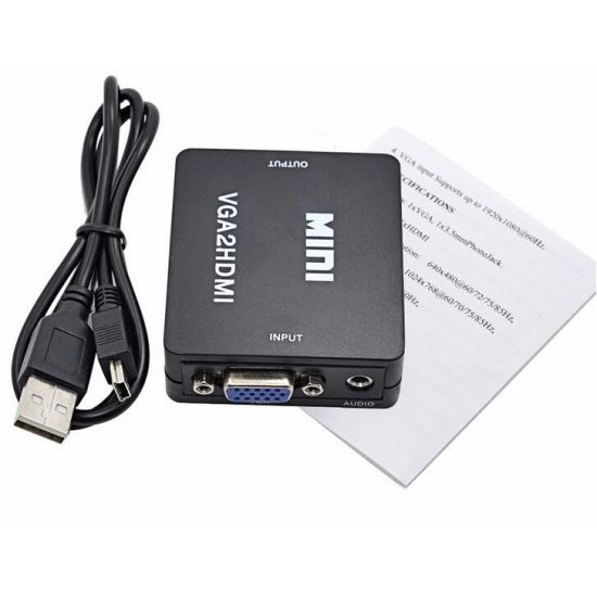 CONVERTER VGA TO HDMI WITH AUDIO BOX MINI