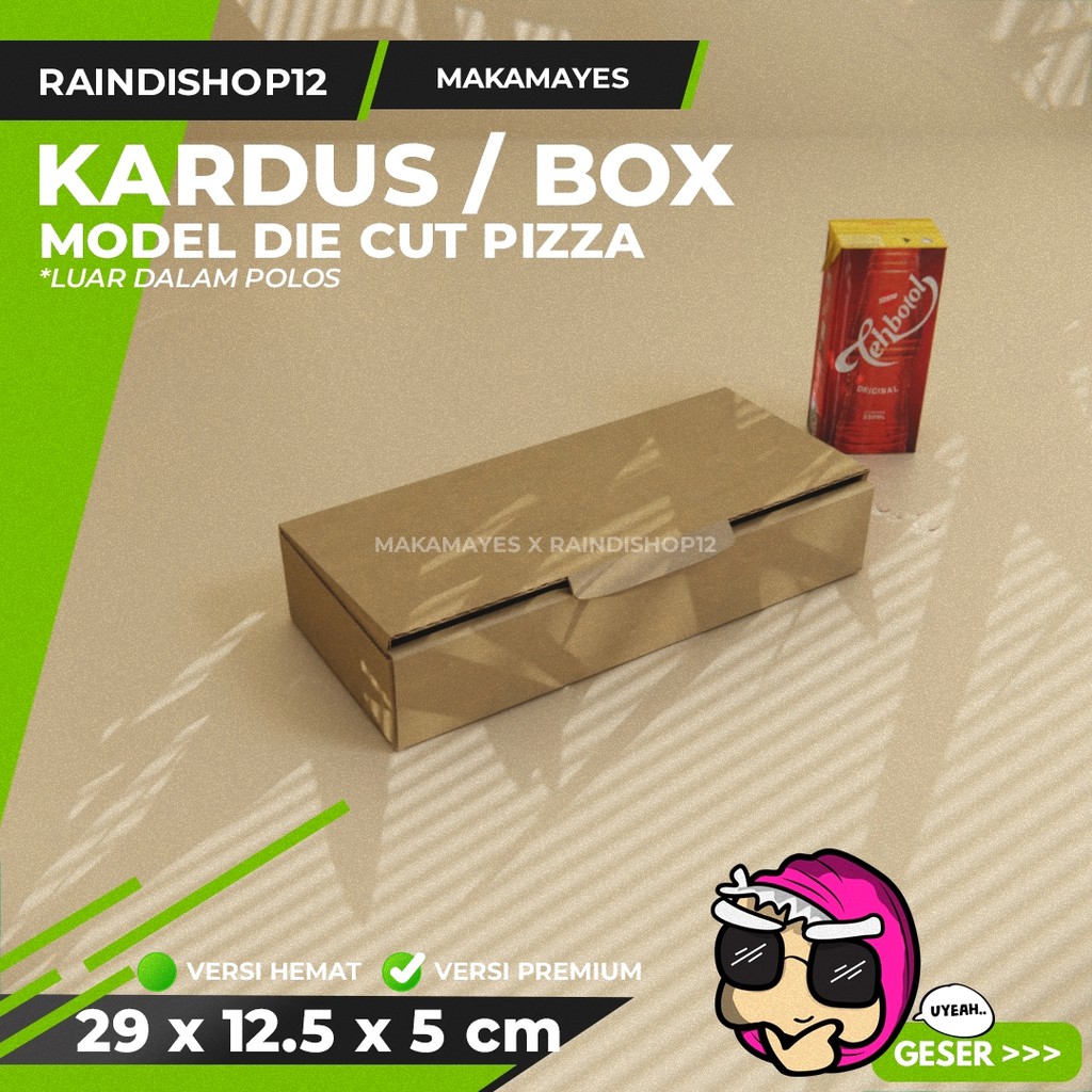 

(MIN 10 PCS) BOX 29 X 12.5 X 5 CM KARDUS DIE CUT PIZZA KEMASAN PACKAGING KADO