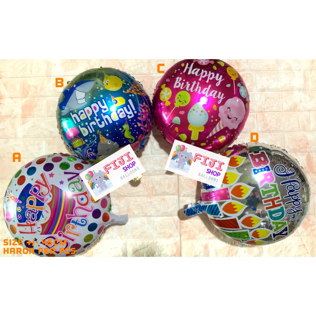 Jual Balon Foil HBD Round / Balon Bulat Happy Birthday | Shopee Indonesia