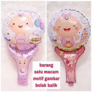 Balon Foil Baby Shower 1 set baby Girl atau Dekorasi Pesta karakter bayi perempuan pink beruang cin
