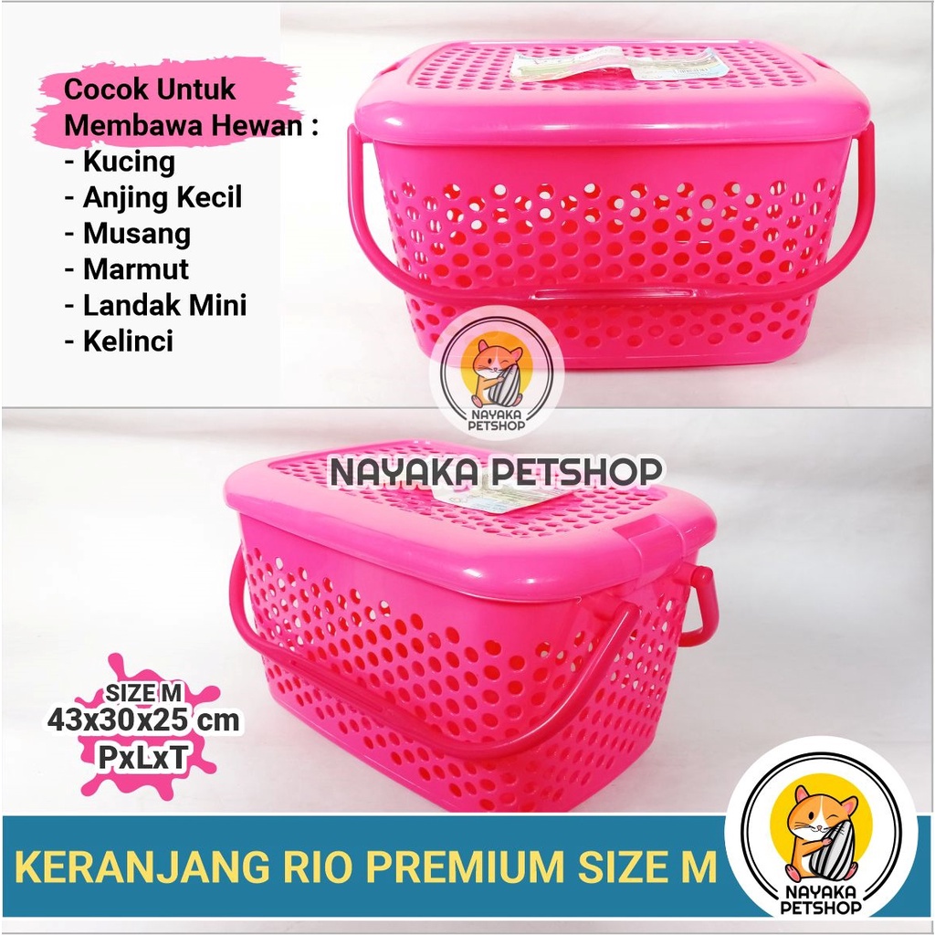 Size M Keranjang Kucing Rio Premium Pengganti Pet Cargo Pet Carrier Kelinci Musang Kitten Hewan