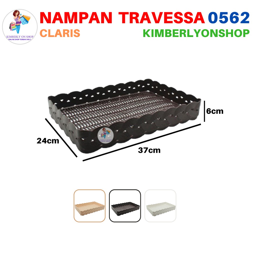 Kimberlyonshop Keranjang Nampan Plastik Serbaguna Travessa 0562 Claris