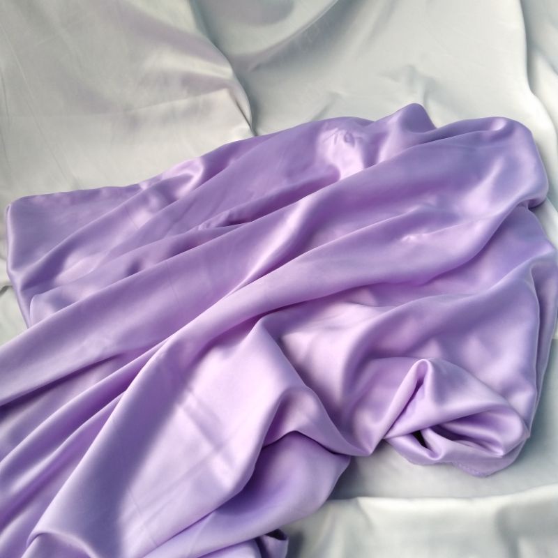 Rok Lilit Polos Satin Silk Premium Wrap skirt  Free ring-Lilac