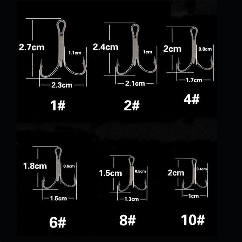 10pcs / Lot 3 Pcs Kail Pancing Bahan Carbon Steel Kuat Dengan Bulu