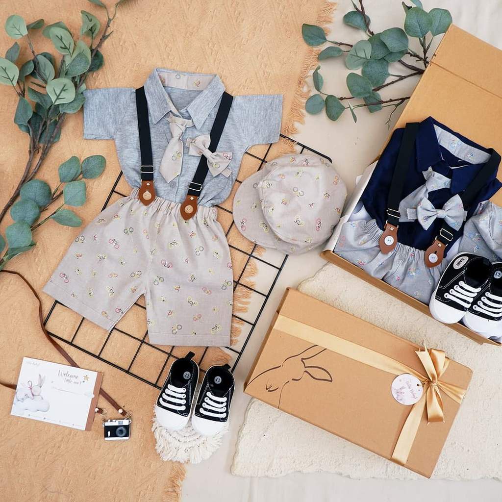 LIO036 Boys Baby Hampers 0-12 months/ Hampers bayi newborn/ Kado bayi/ baby boys gift set-Adolf Grey