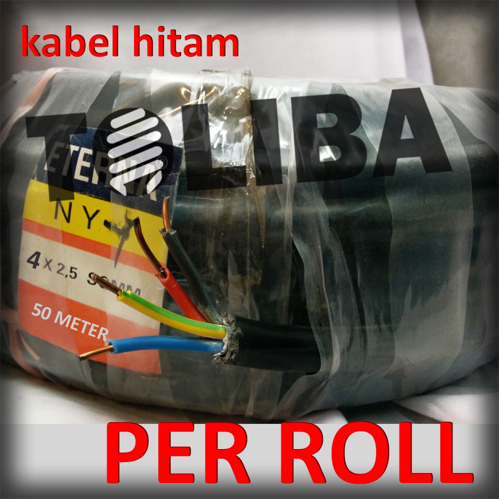 kabel hitam eterna nyy 4x2.5 4x2,5 kawat isi 4 /50meter 50m roll SNI