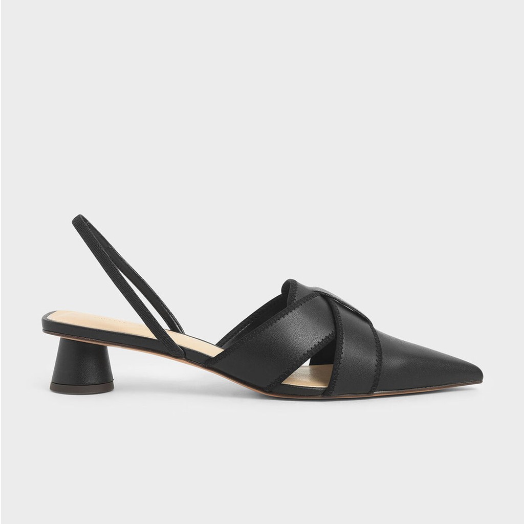 CNK C&K Cylindrical Heels Slingback Pump 197-Black