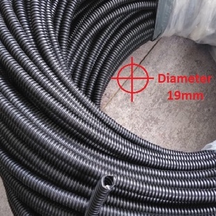 Selongsong Kabel Diameter 19 mm pelindung Kabel Fleksibel kenderaan mobil motor /spiral  sudah dibelah harga per meter