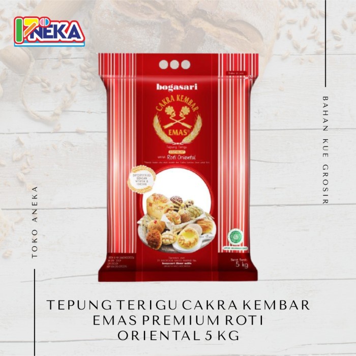 

BISA COD tepung cakra kembar emas premium roti oriental 5kg