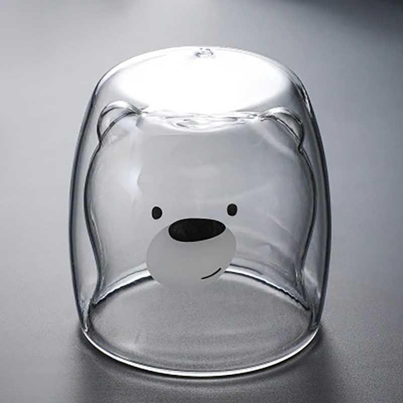 Gelas Mug Animal Double Wall Layer Cup 270ml - C8784 - Transparent