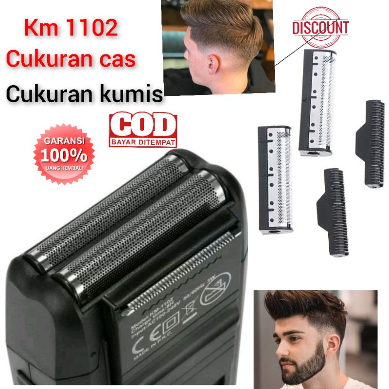 Alat Mesin Cukur Kumis Jenggot Shaver Recharger Kemei Km1102