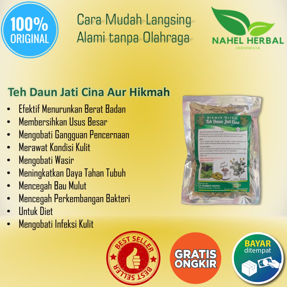 Teh Pelangsing Dari Daun Jati Cina Bubuk Original 100% Alami - Obat Diet Herbal Pembakar Lemak Ampuh