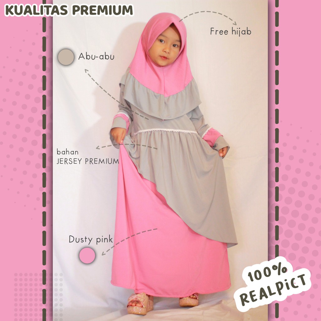 Baju muslim gamis  anak  perempuan busana muslim anak  