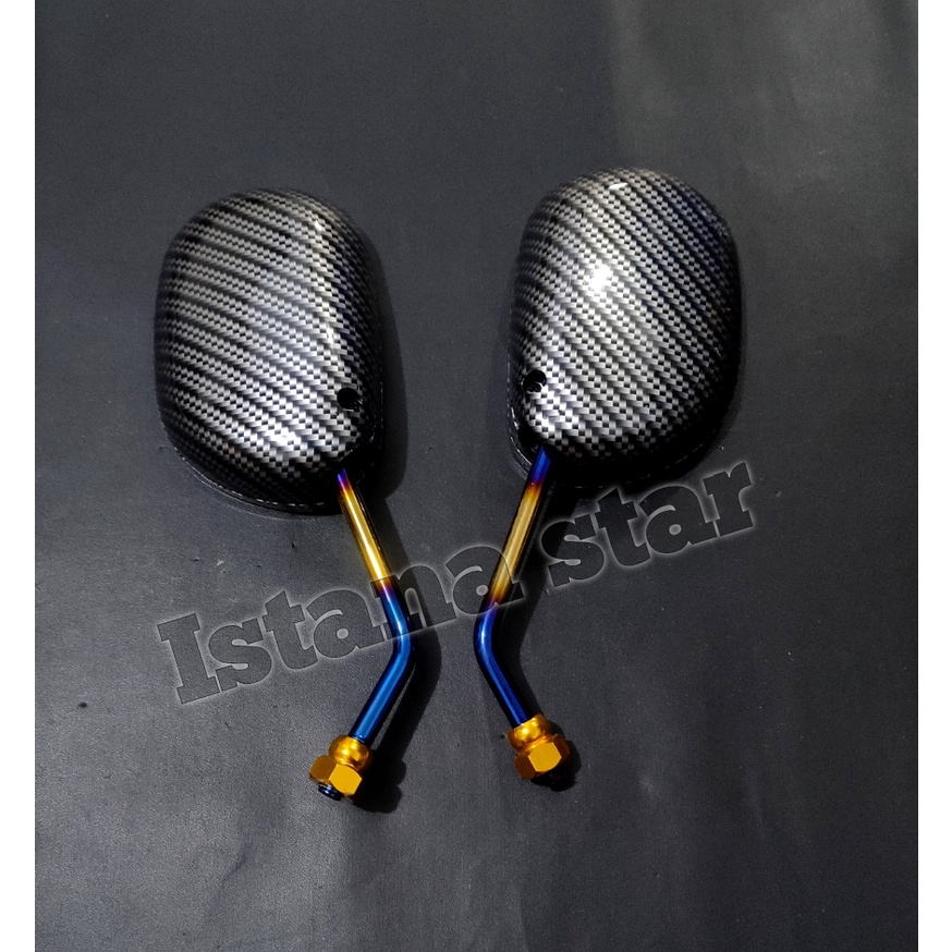 Kaca Spion Carbon Karbon Twotone Model Mio Standar Buat Semua Motor Yamaha matic Bebek Moge