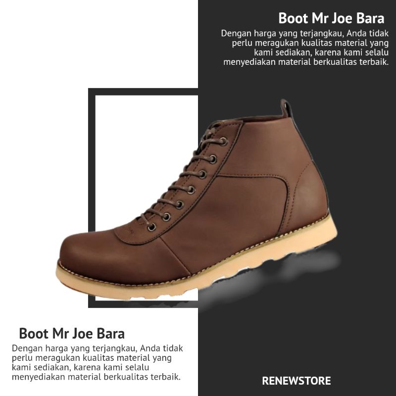 Sepatu boots pria original aloof care cokelat