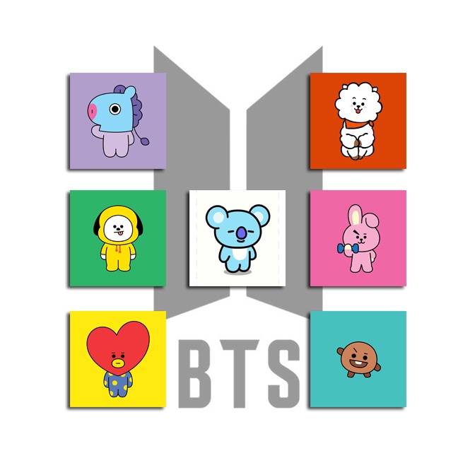 Hiasan Dinding Dekorasi Dinding Korea Boneka BT21 Wall Decor rajakpop