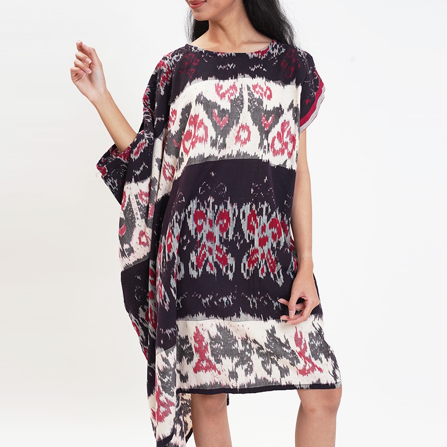 [RAMADAN SALE] NONA RARA - Temaram Tenun Senja T0761, Baju dress batik wanita modern-3