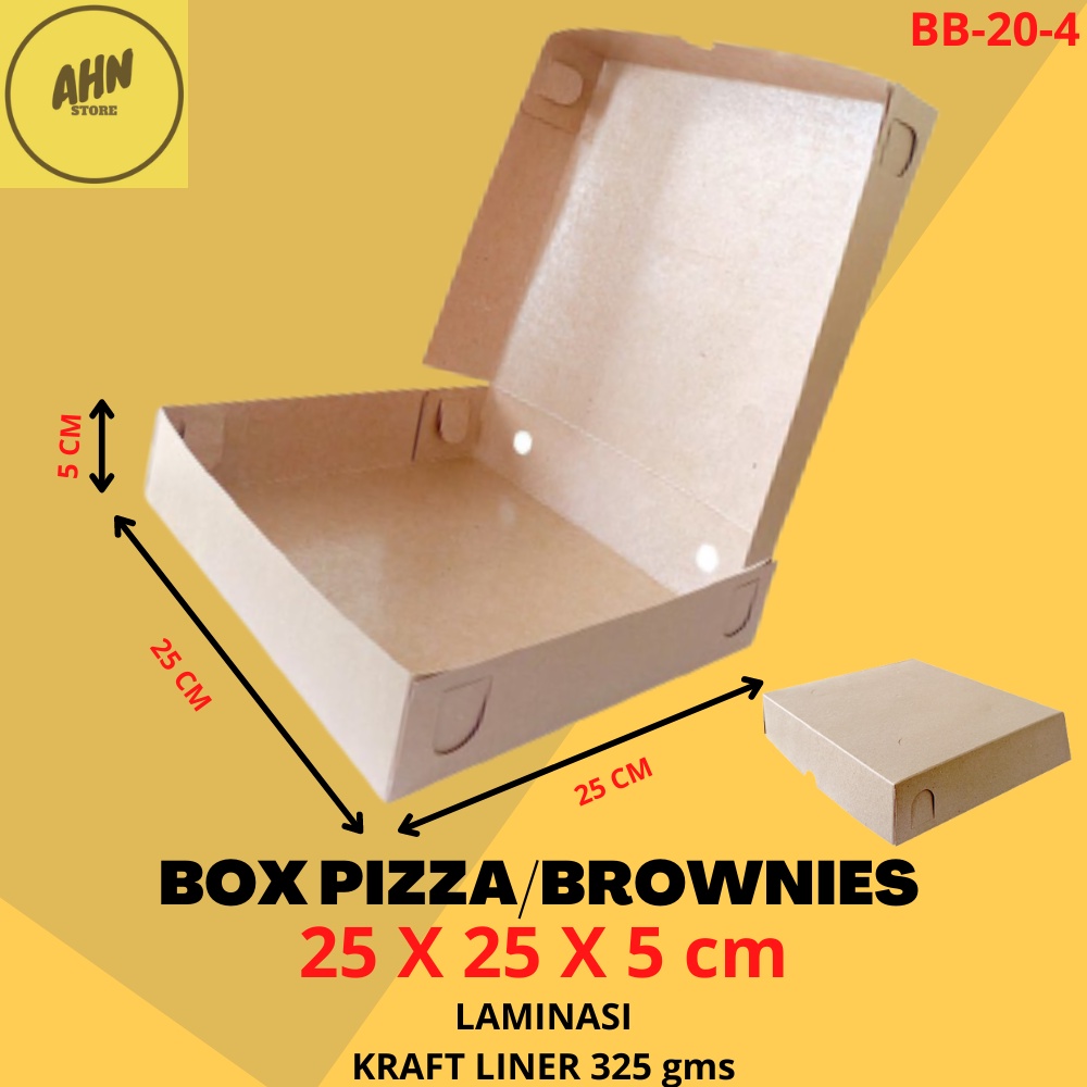 

KOTAK BOX PIZZA BROWNIES / KARDUS DUS BOX PIZZA JUMBO KUE MARTABAK UKURAN 25x25x5 CM LAMINASI