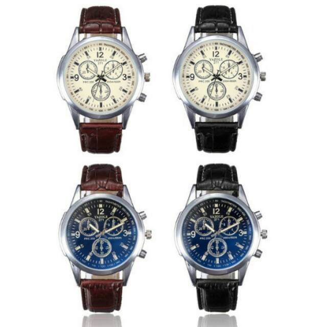 Casual Men Leather Strap Watch Water Resistant