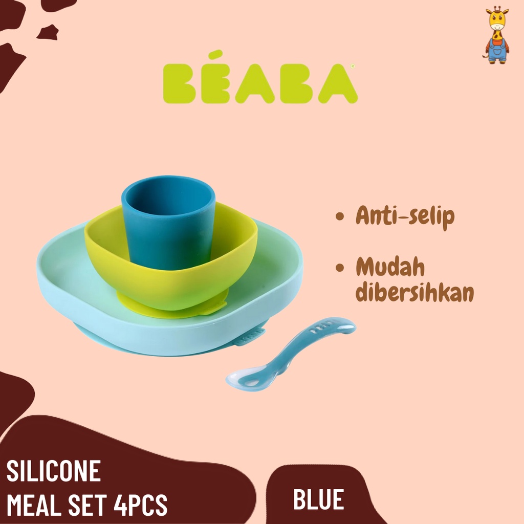 Beaba Silicone Meal Set 4pcs - Satu Set Alat Makan Beaba