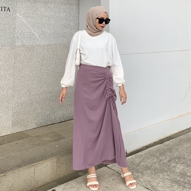 1KG MUAT 5PCS | KARIN JOSEP SKIRT ROK SERUT AIRFLOW CRINKL EOOTD ALA SELEBGRAM FASHION GROSIR