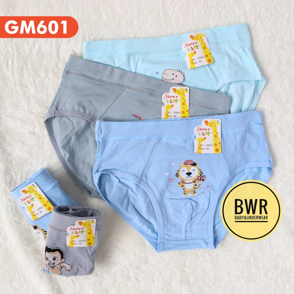 CD Sorex Kids GM 601 GM 602 GM 603 / Celana Dalam Anak Sorex Laki Laki Motif Keren CD Kids | Bwr