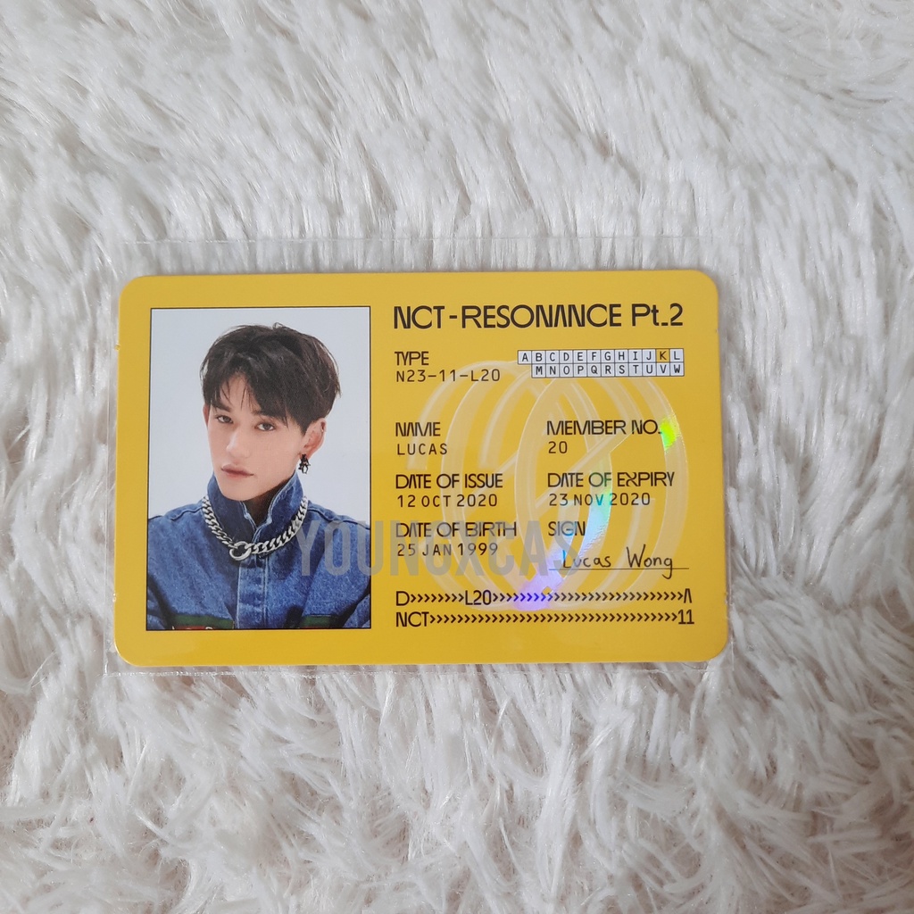 ID CARD LUCAS NCT 2020 / PC LUCAS NCT 2020 DEPARTURE ALBUM
