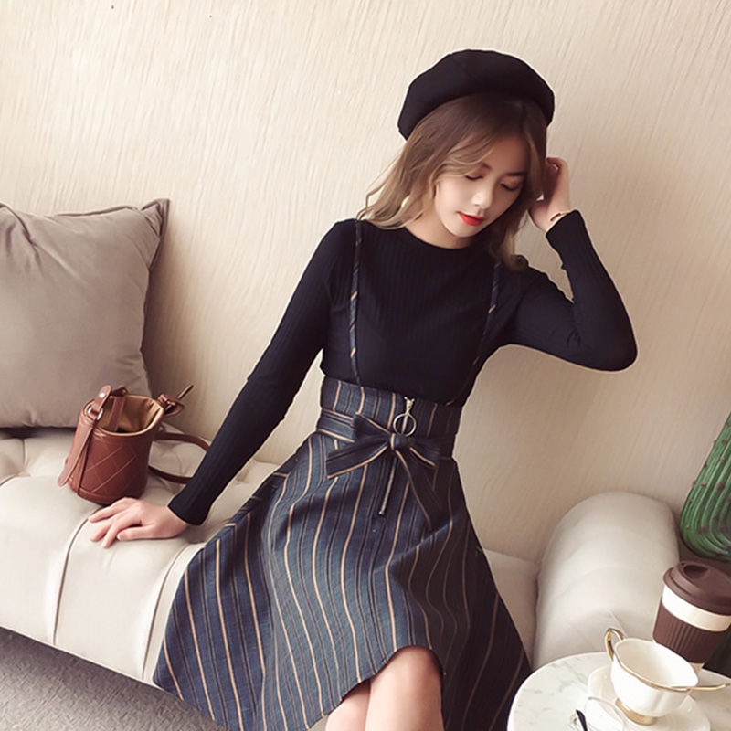 Rok suit gaun setelan rok korea gaun casual rok pendek baju rajut